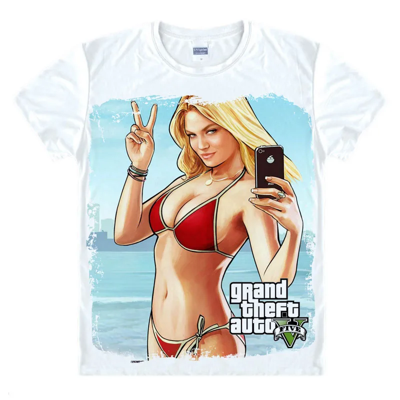 Мужская футболка с ярким принтом Grand Theft Auto Game GTA 5 летняя для пар забавная одежда |