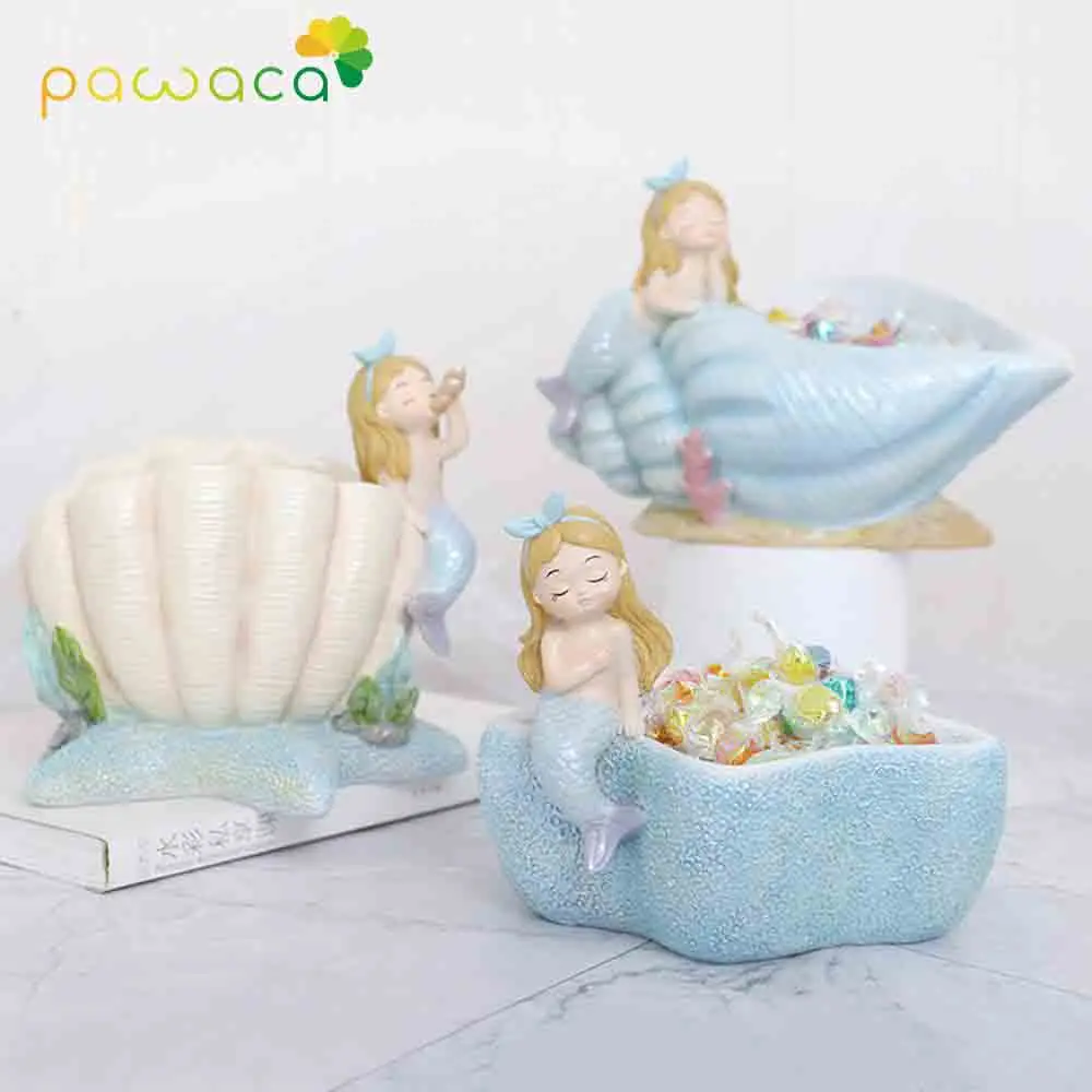 Креативная чаша для хранения Русалочки ювелирный держатель конфет цветочный