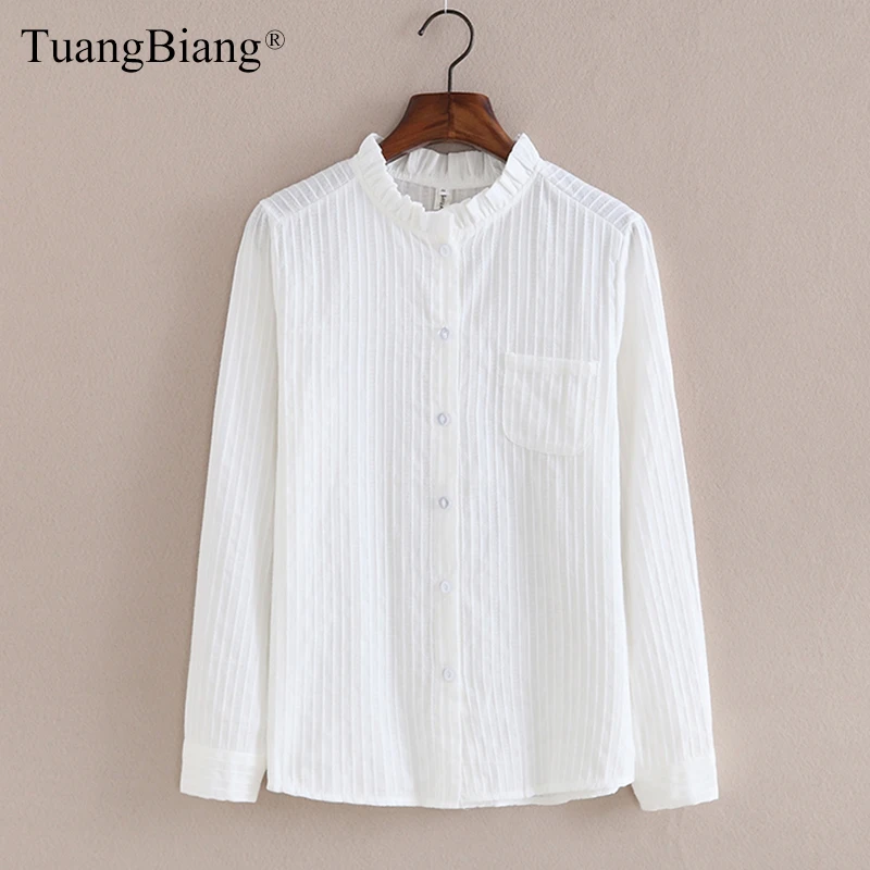 

Women Autumn Hollow out Cotton T-Shirts Ladies Long Sleeve Turtleneck Office Lady T shirts elegant White Pockets 2019 Soft Tops
