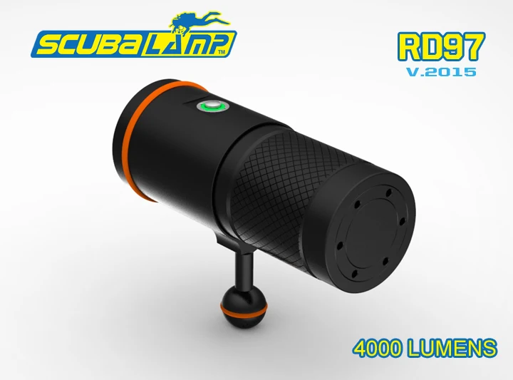 2015 Новинка Scubalamp RD97 фонарик для дайвинга 100 м 4000 люмен 4 * XP L LED 7*18650 Батарейный
