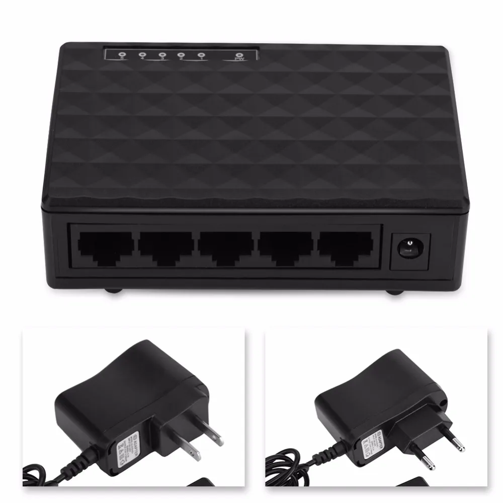 Сетевой коммутатор на 10/100 Мбит/с 5 портами для быстрой локальной сети Ethernet LAN RJ45 Vlan