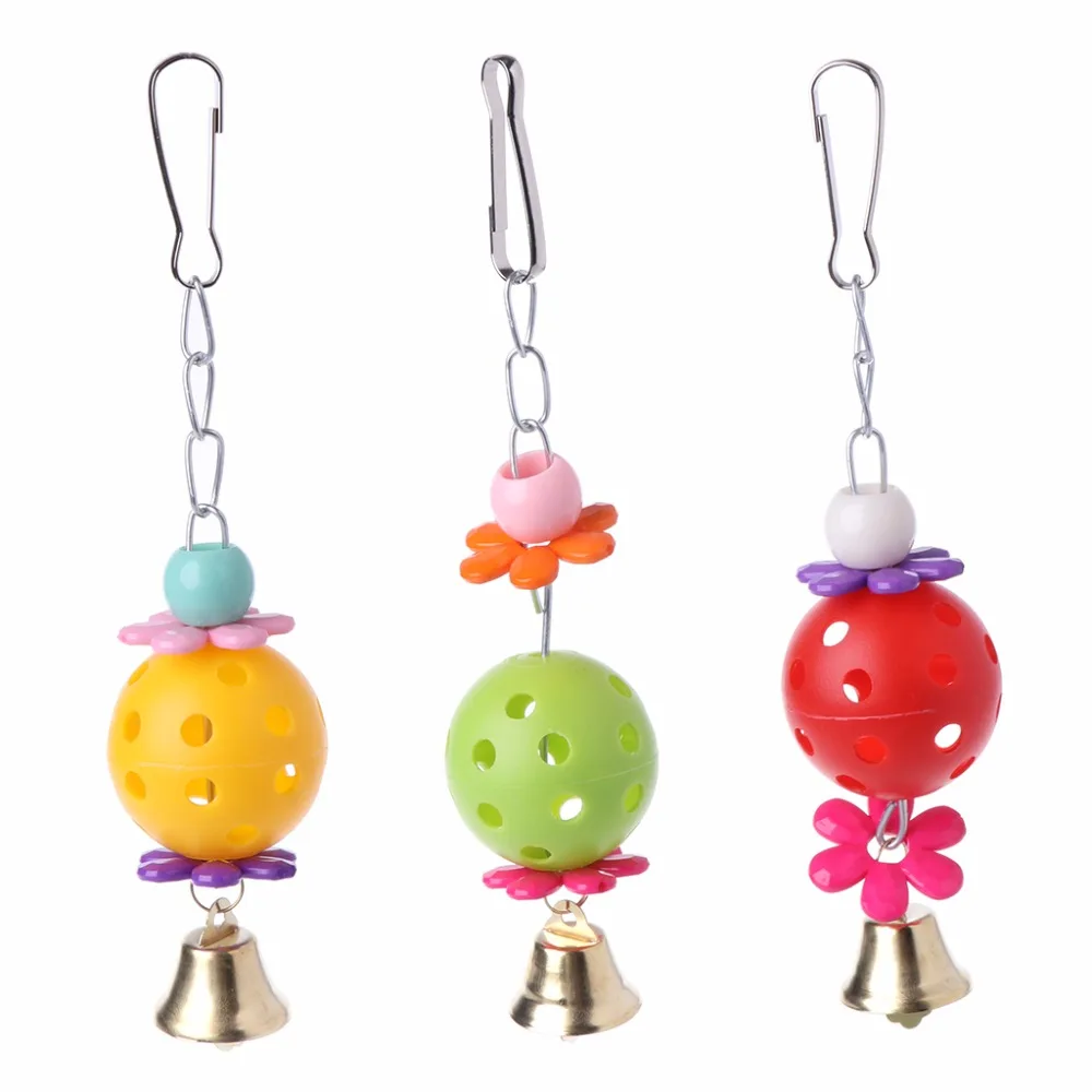 ПЭТ жевательные игрушки для птиц попугаев подняться укусов колокол качели