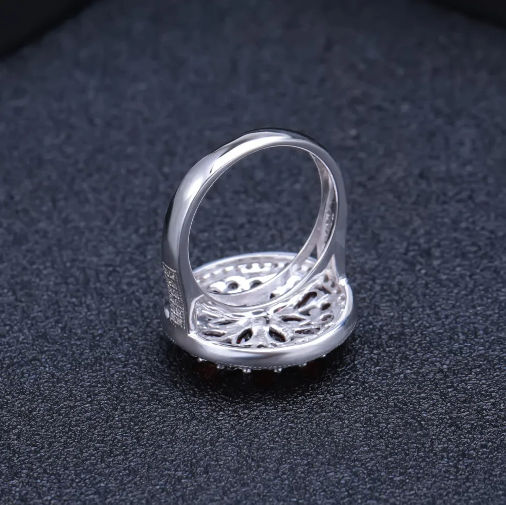 GEM'S BALLET 3.88Ct круглый натуральный красный гранат драгоценный камень кольцо 925 пробы серебряные классические коктейльные кольца для женщин хорошее ювелирное изделие