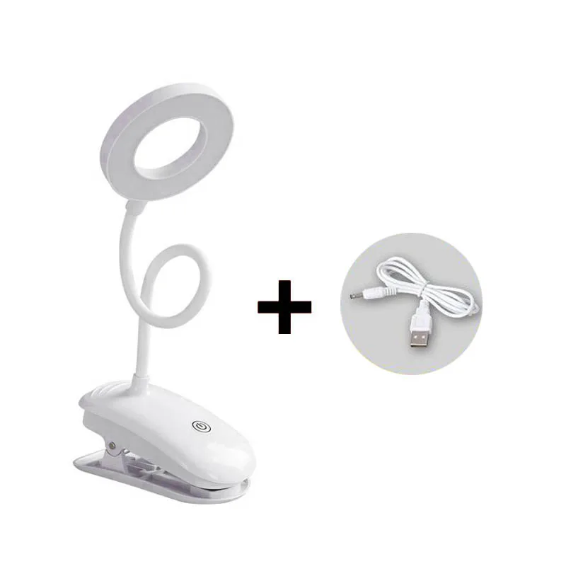 White color and Clip 220 В, 3 Вт, светодиодный светильник с розеткой, ЕС, Великобритания, вилка, светодиодный светильник, 5 В, USB, светодиодный светильник с зажимом, лампада, Светодиодный точечный светильник, настольная лампа, домашний декор, светильник - Emitting Color: White color and Clip