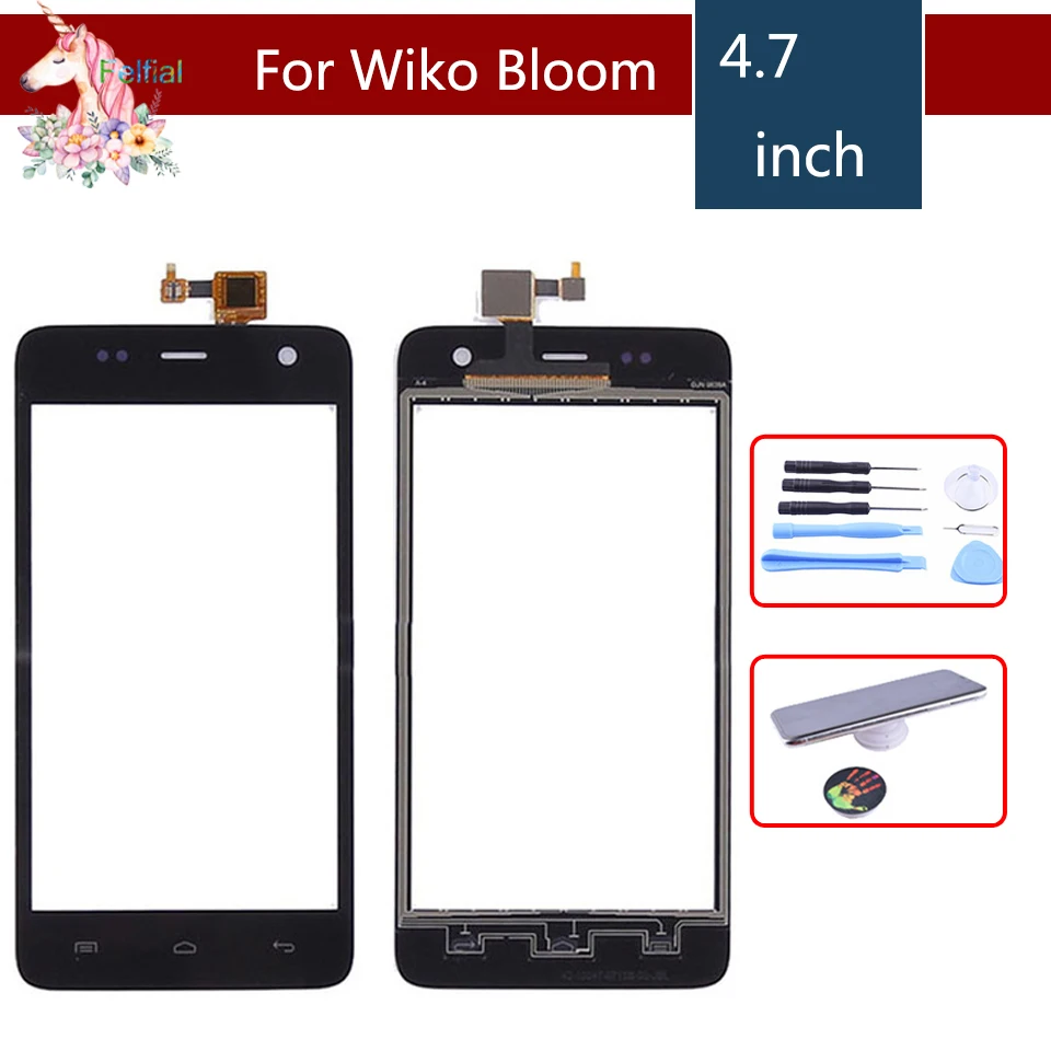 

4.7" For Wiko Bloom Touch Screen Panel Sensor Digitizer Front Outer Glass Touchscreen Bloom Touch Panel Replacement
