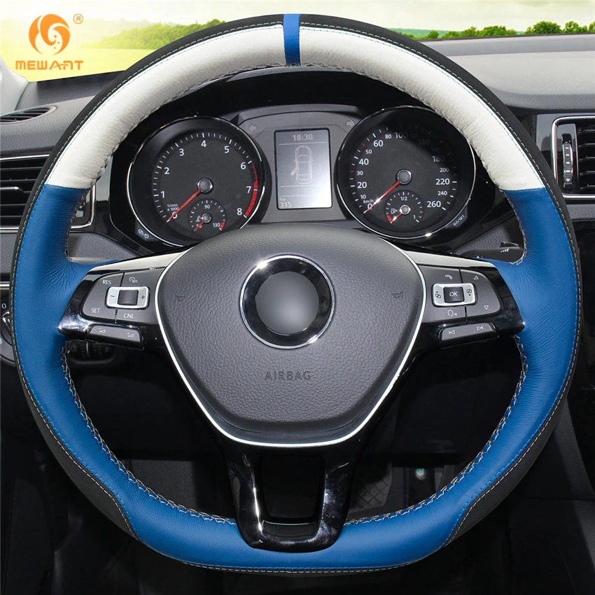 Чехол на руль MEWANT из натуральной кожи для Volkswagen VW Golf 7 Mk7|steering wheel cover|suede steering coverwheel