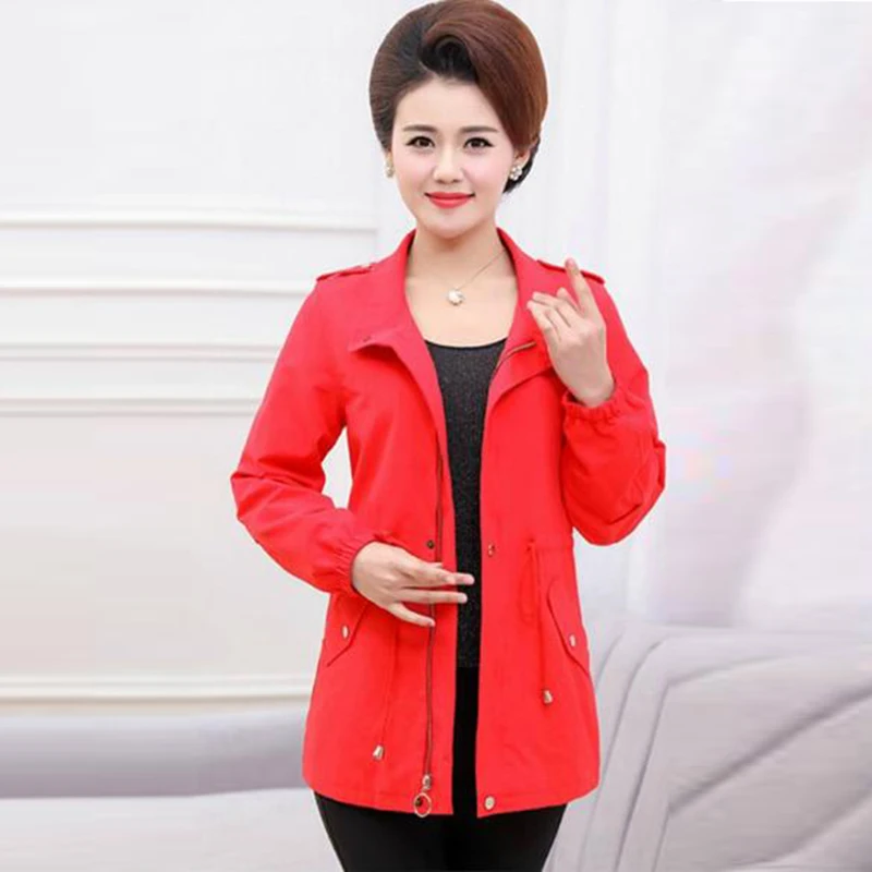 

2019 New Plus Size 5XL Women Trench Coat Female Spring Autumn Solid Windbreaker Casual Coat RE2519