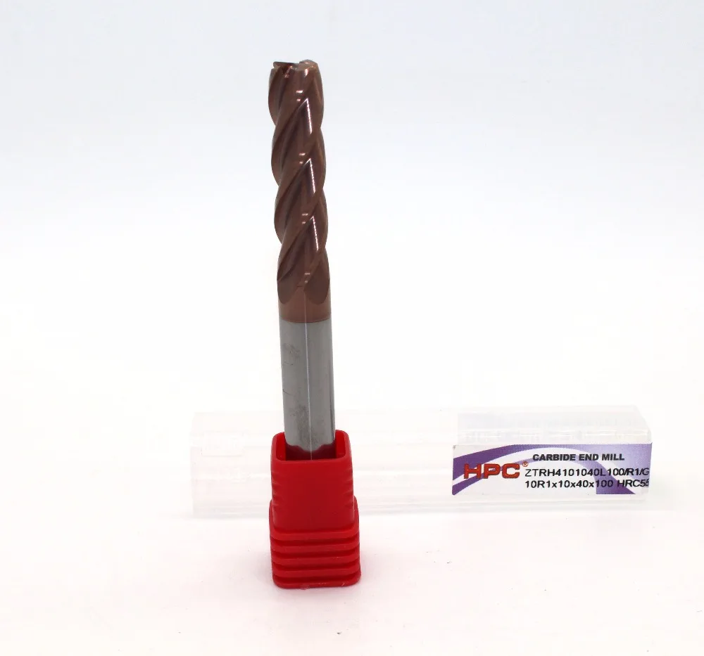 Фреза твердосплавная с 4 канавками 10*10*100 55 дюймов|milling tools|solid carbidecorner radius |