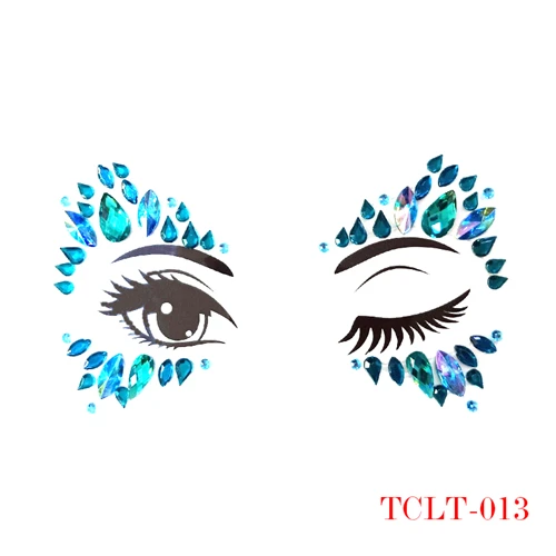 TCLT-013 1PCS 24 стиля клейкий липкий стикер для драгоценных камней Макияж Лицо Boob кристалл драгоценности фестиваль драгоценные камни вечерние наклейки для макияжа s лицо драгоценные камни для тела - Цвет: TCLT-013 1PCS