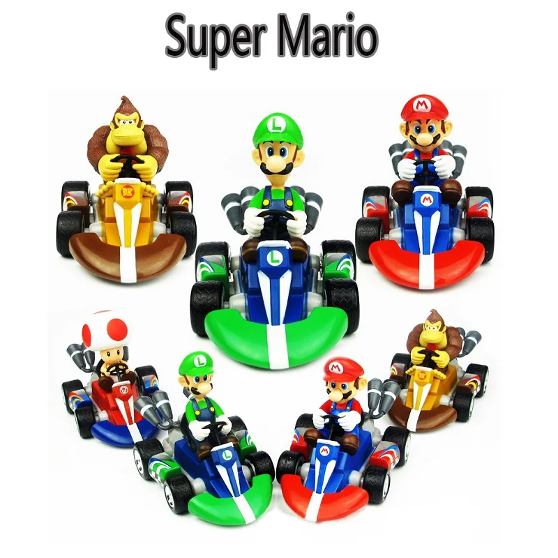 С рисунком Супер Марио гоночный автомобиль фигурку игрушки Горячие игры Super Mario