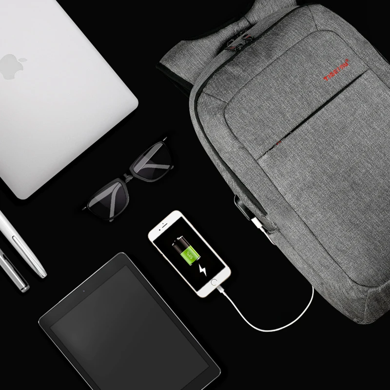 2018 Tigernu мужская Рюкзак Сумка Внешний USB Зарядка Бренд 14.1 Дюймов Ноутбук Женщины