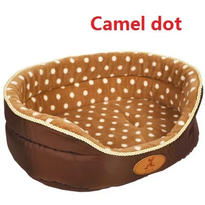 Double sided available all seasons Big Size extra large dog bed House sofa Kennel Soft Fleece Pet Dog Cat Warm Bed s-xl - Цвет: camel dot