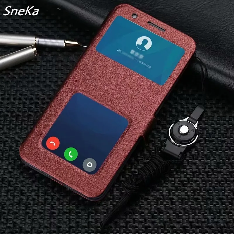 Чехол подставка для Xiaomi Redmi S2 кожаный чехол книжка с окошком экрана 5 99