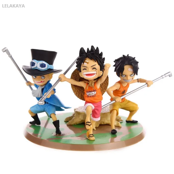 3 шт./компл. цельная кукла Luffy Ace Sabo Brothers Ver Коллекционная модель из ПВХ фигурка