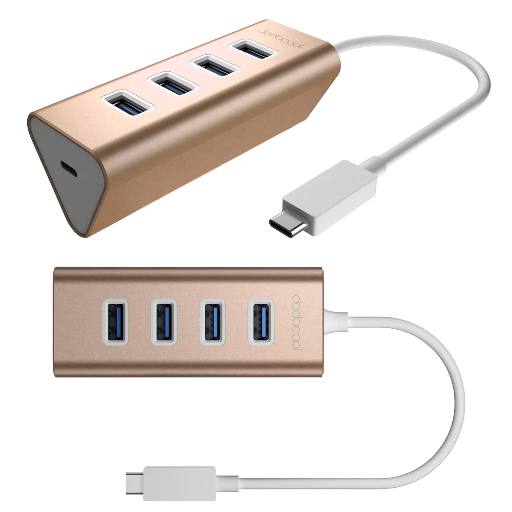 USB концентратор dodocool алюминиевый на 4 порта 3 0 с портом Type C|4 port usb 3.0|4 usbport |