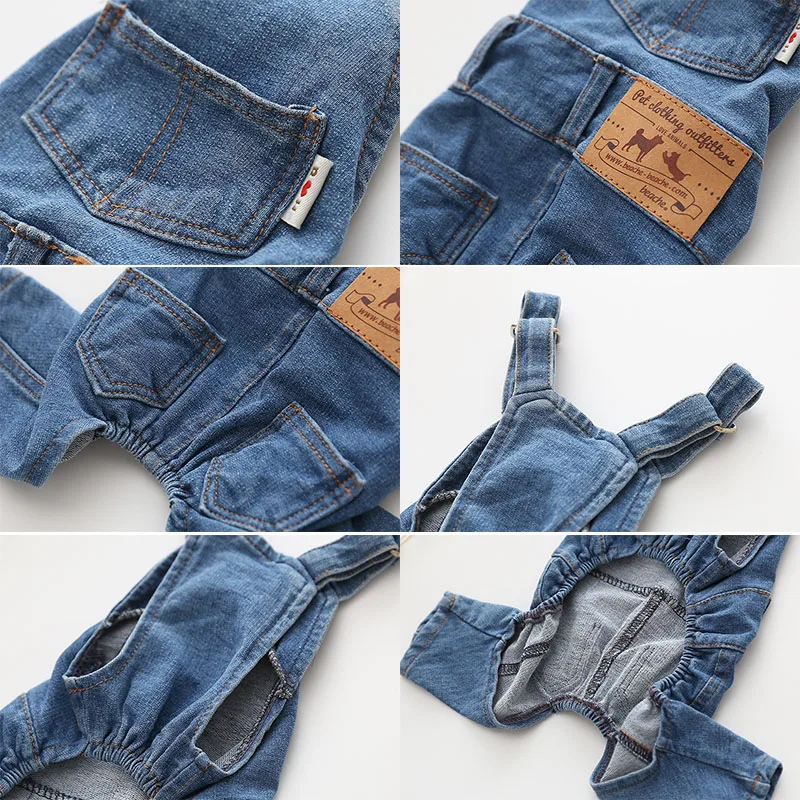 Джинсы в стиле французского бульдога летняя одежда для щенков брюки маленьких