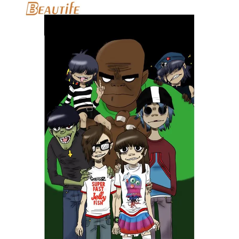 Постер Gorillaz на заказ украшение для дома модный настенный постер из шелковой