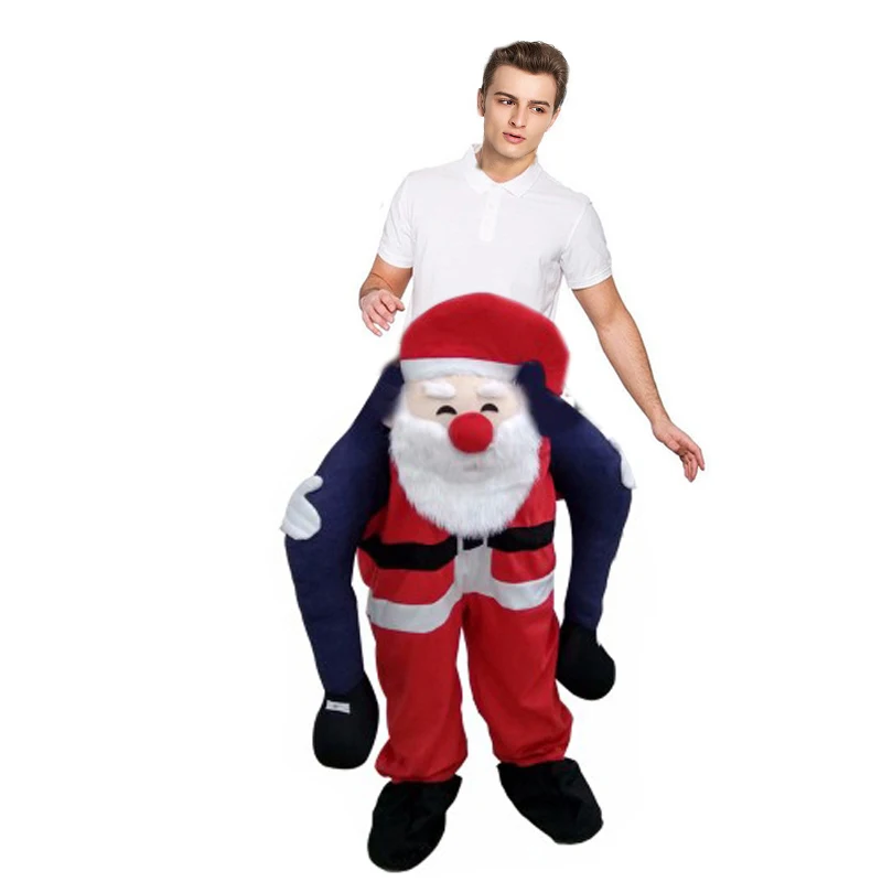 2018 Adult Kids Novelty Santa Claus Ride on Costume Christmas Carry Back Funny Suit Mascot Unisex Cosplay Clothing |