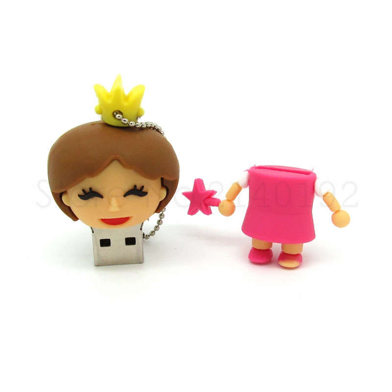 Новое милое платье принцессы милый флеш накопитель бело серые/Зубная фея карту