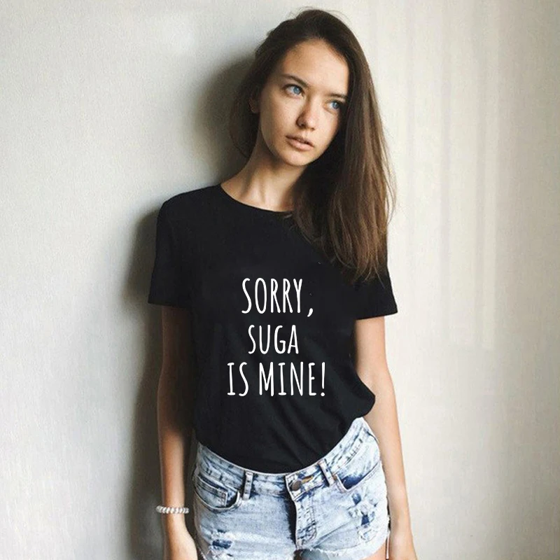 Женская стильная уличная одежда с принтом &quotSORRY SUGA/V IS MINE&quot летняя свободная