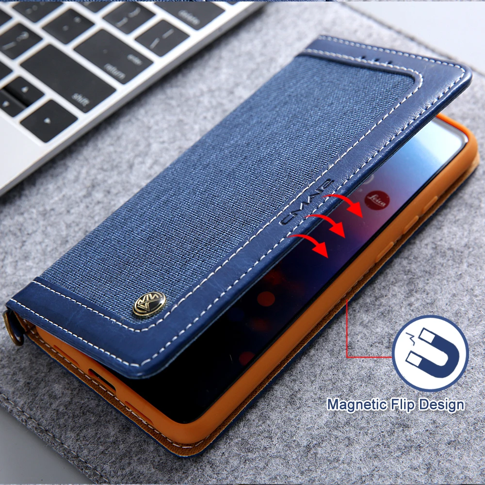 P20 Lite джинсовый кожаный чехол для Coque Huawei Магнитный кошелек Funda Pro Чехол