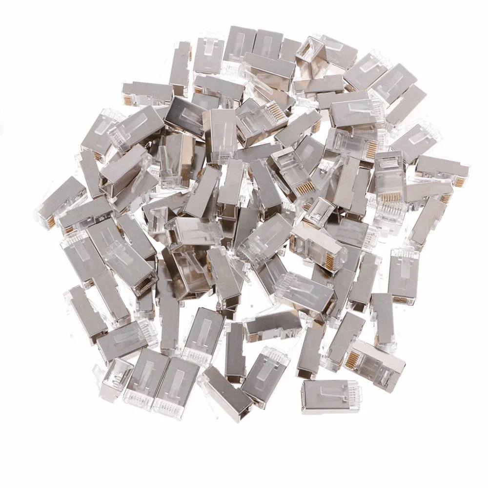 Сетевой разъем RJ45 100 шт./компл. модульные штекеры CAT6 экранированная версия с