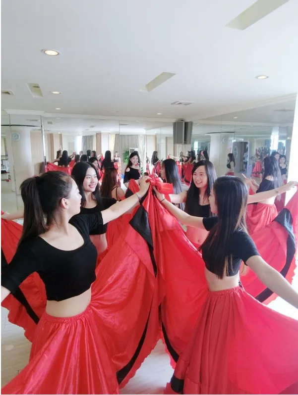 Женское платье для танца живота длинная юбка красного и черного цветов|belly dance