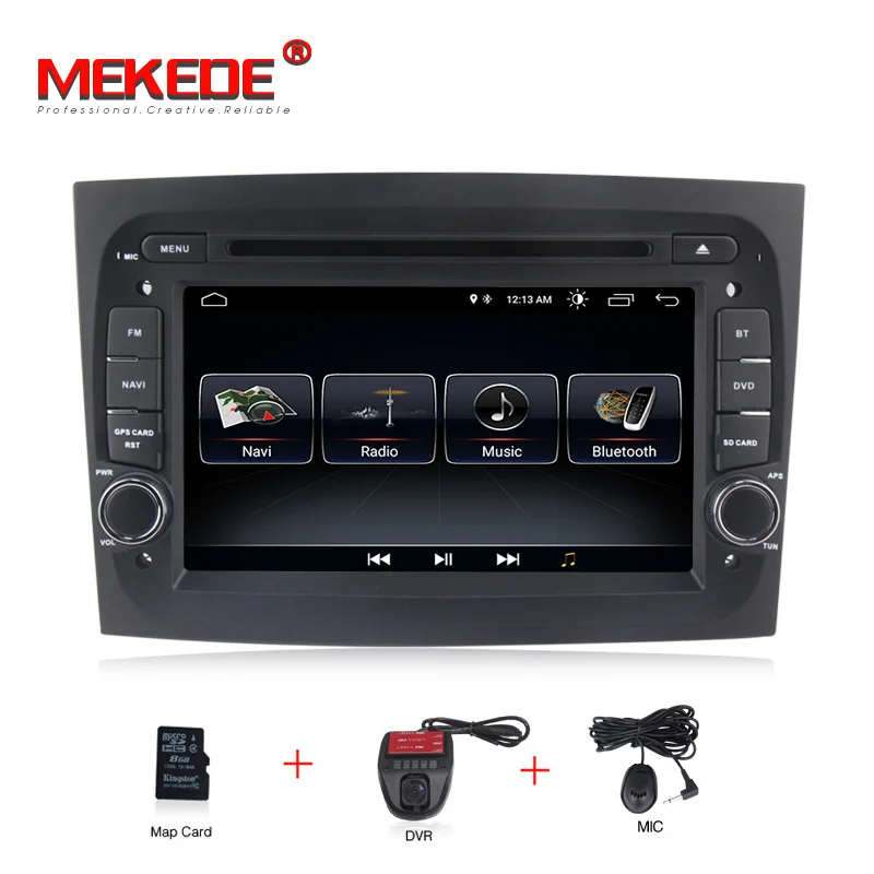 MEKEDE 1024x600 HD 1din Android 8,1 автомобильный мультимедийный плеер для Fiat Doblo wifi BT RDS 7851IC+ 16G карта - Цвет: CAR DVD DVR
