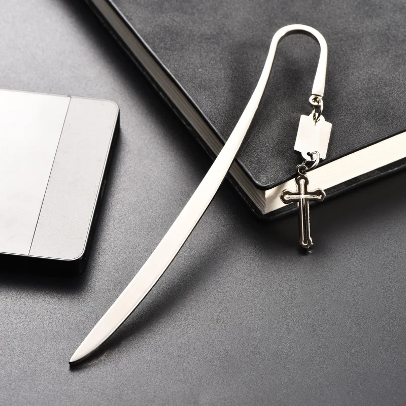 

Silver Cross Metal Bookmark Stationery School Supplies Paper Clip for Book Christmas Festival Gifts