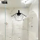 YOJA 20x26,8 см красивый купальный Наклейки на стены для декора дома Ванная комната душа наклейка G2-0374