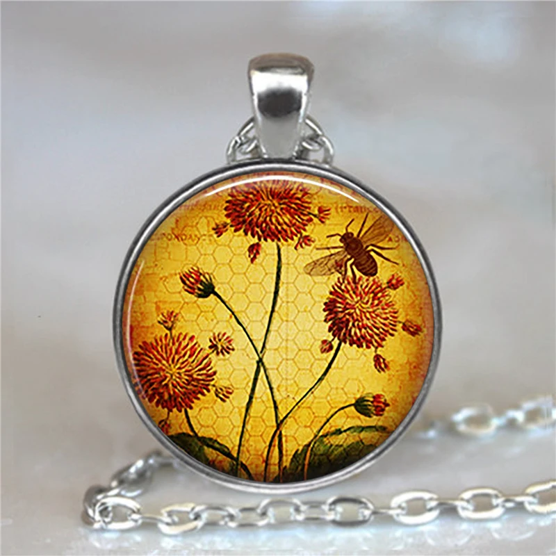 Винтажная цепочка красный цветок стеклянный подвесной брелок чокер индийское