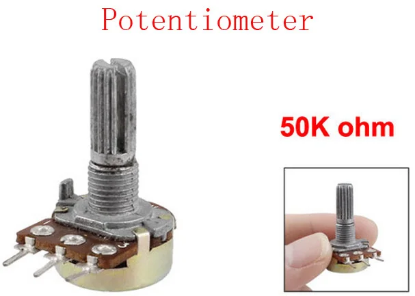 50K Ohm B50K 3 клеммы с одним линейным коническим поворотным потенциометром для