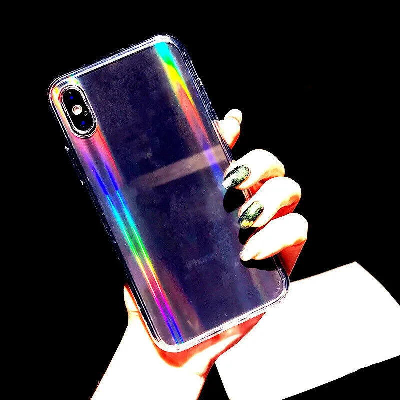 Новый роскошный Радужный блестящий чехол для телефона iPhone 8 Plus 7 XS Max XR X классный с