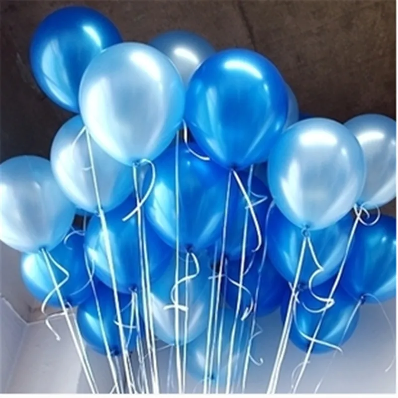 

10pcs/lot white blue Pearl Latex Balloon Air Balls Children's Birthday Party Balloons wedding party decoration balloon kid toys