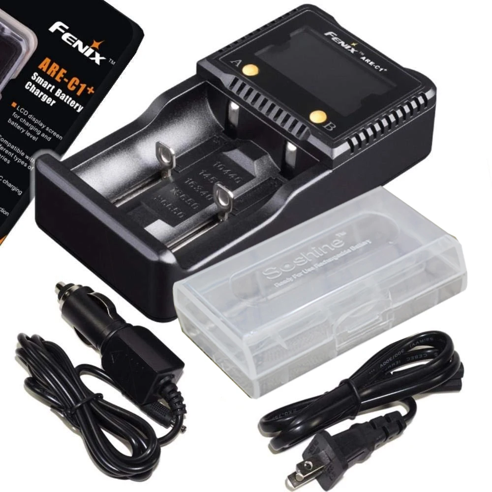 Fenix ARE-C1+ Plus smart digital display battery charger ARW-10 Car Adapter with case | Лампы и освещение