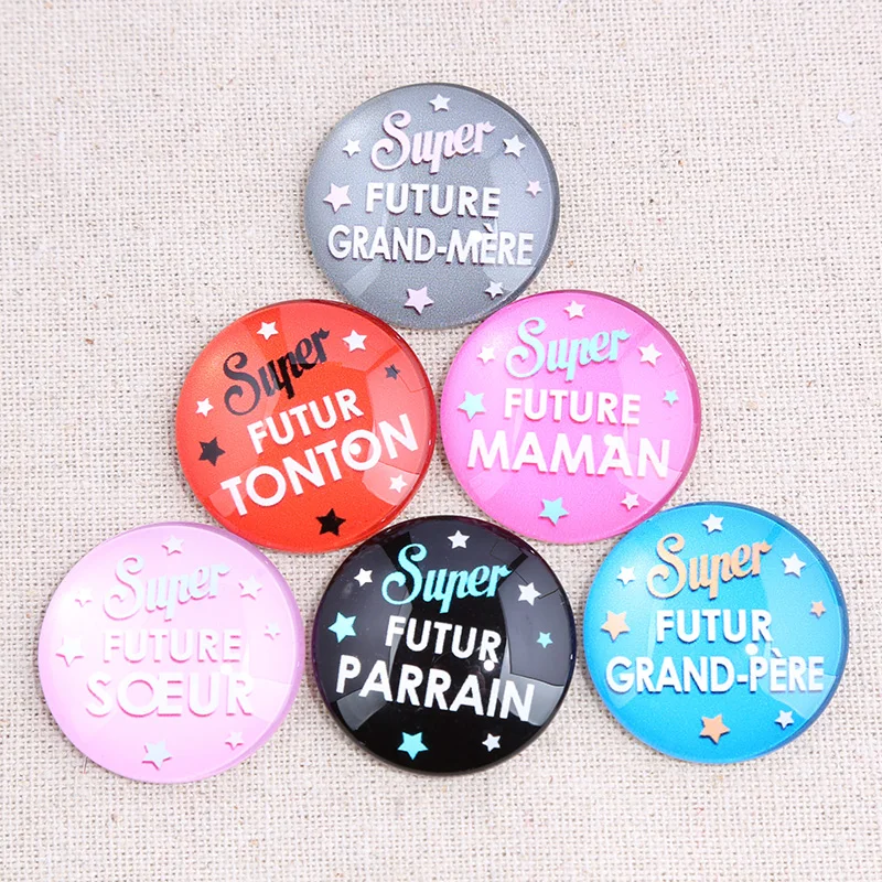 Onwear mix mamie papa tonton soeur freur фото круглый стеклянный кабошон 20 мм 25 мм 30 мм diy плоская задняя часть ручной работы ювелирных изделий