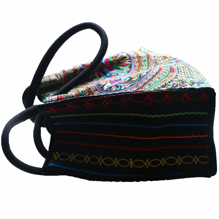 Женская Холщовая Сумка тоут с цветочной вышивкой винтажные большие сумки тоуты