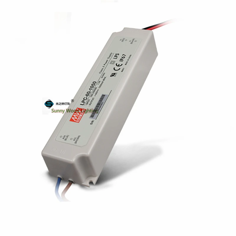 

100-240Vac to 9-48VDC ,50.4W,1050ma constant current IP67 UL power supply ,Led light,led signboard driver,LPC-60-1050