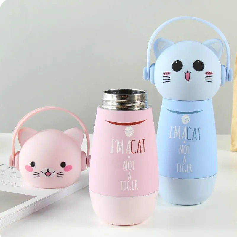 Детский мультфильм из нержавеющей стали Изолированная бутылка для воды крышка