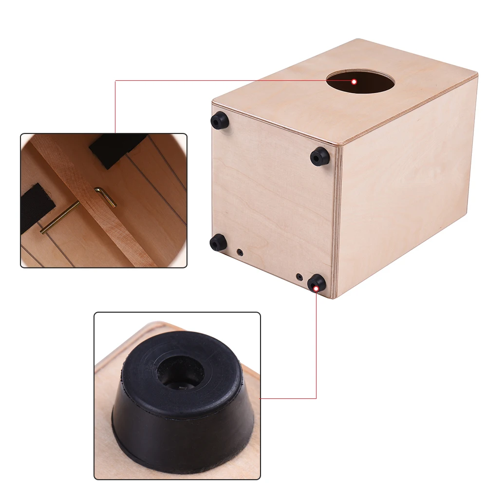 Деревянный барабан ammoon Cajon ручной ударный инструмент из березового дерева с
