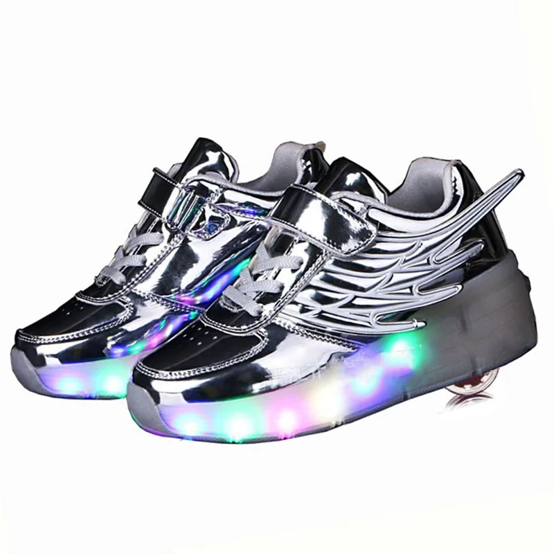 2019 Boys ShoesChildren Led Light Shoes Kids Sneakes with Wheels Roller Skate Glowing Sneakers for Girls | Детская одежда и обувь