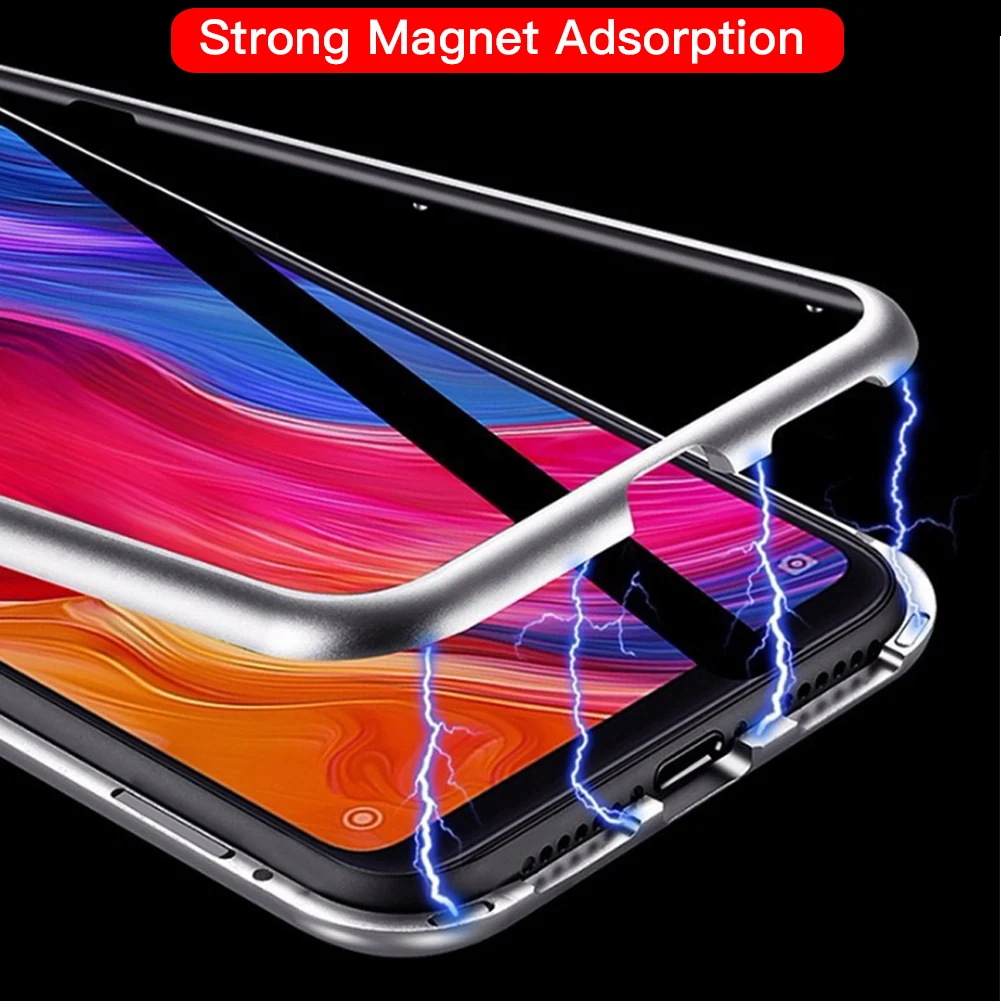 Чехол из прозрачного стекла с магнитной адсорбцией для Redmi Note 7 6 5 магнитная