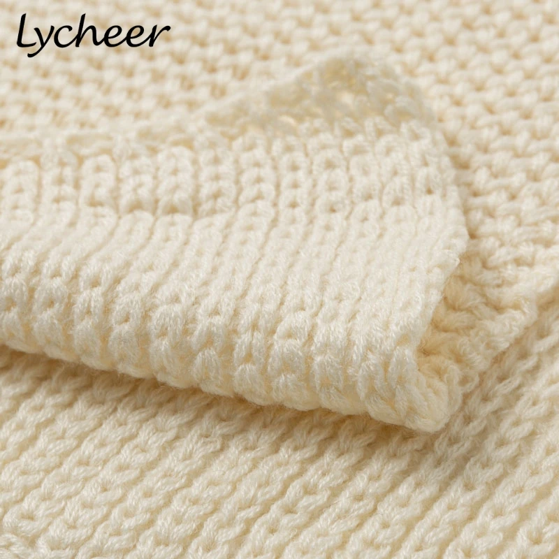 Женский вязаный кардиган в полоску Lycheer повседневный длинный свободного кроя