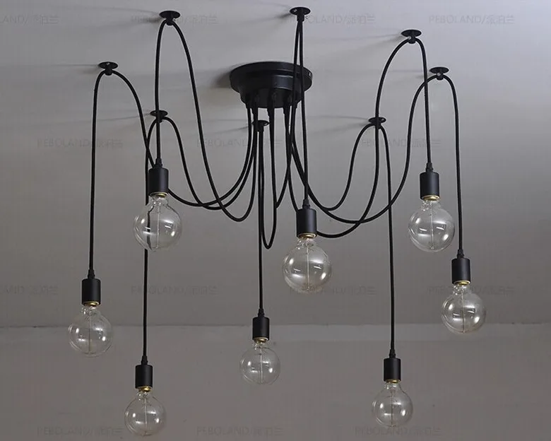 

Vintage Nordic Spider Pendant Lamp Multiple Adjustable Retro Pendant Lights Loft Classic Decorative Fixture Lighting Led Home