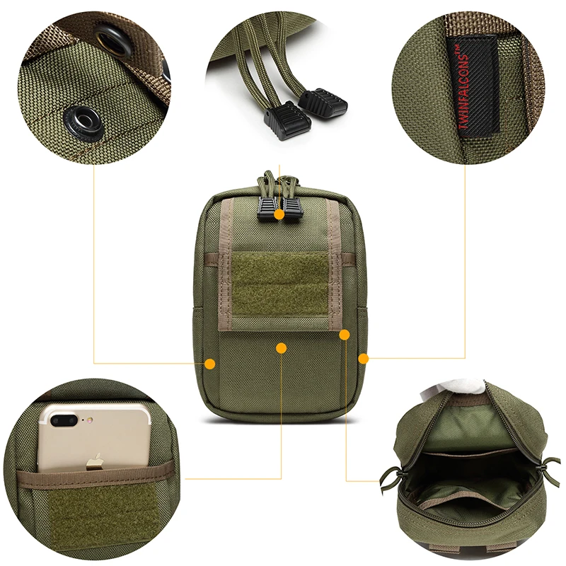 TwinFalcons Тактический 1000D MOLLE EDC мешок DSLR поясная сумка для отдыха на природе - Фото №1
