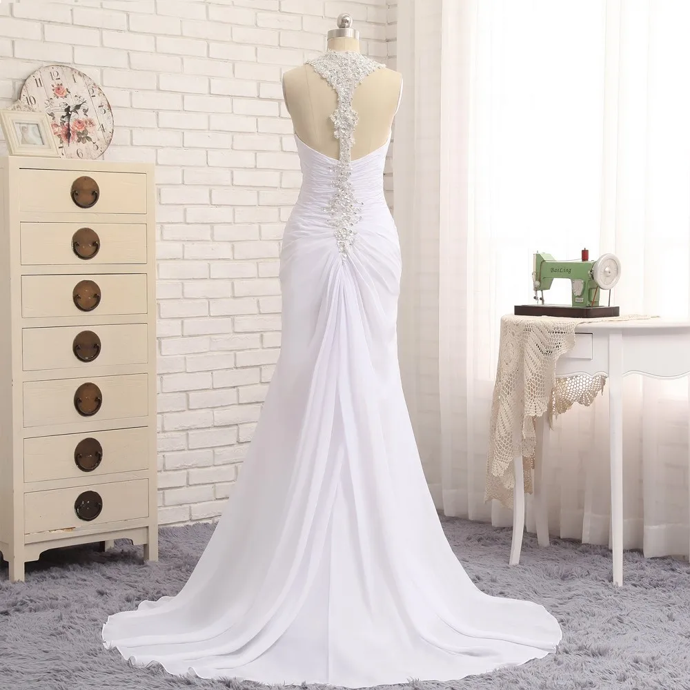 Vestido De Noiva Пляжные свадебные платья в стиле Русалочки с бретелями завязывающимися