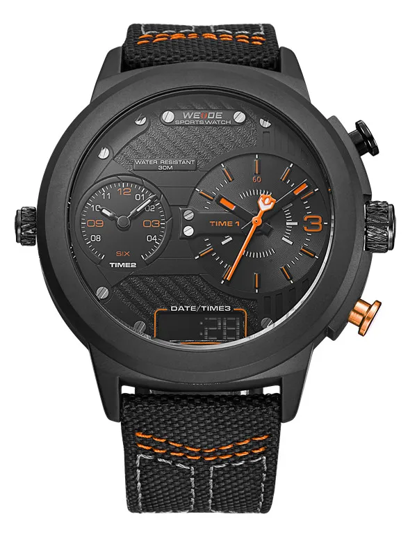 WH6405B-5C WEIDE мужской нейлоновый ремешок браслет наручные часы кварцевый механизм календарь несколько часовых поясов Автоматическая Дата Календарь Relogio Masculino - Цвет: WH6405B-5C