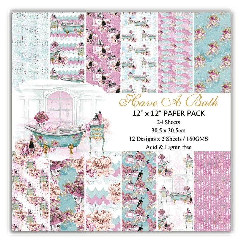 DIY Scrapbooking Kit 12&quot 24 Sheet Spring Bloom Enjoying Fragrance Flowers Papers Pack Decorative Paper Printed Background | Дом и сад