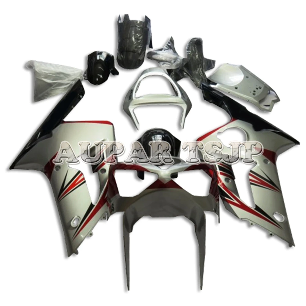 

White Red Stripes Fairing Fit For Kawasaki ZX6R 2003 2004 ZX-6R 03 04 636 Sportbike Bodywork Kit