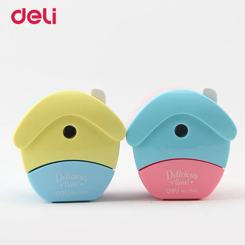 

Deli 2017 new Cute Pencil sharpener House shape Hand-Cranked office & school supplies mechanical pencil sharpener for children